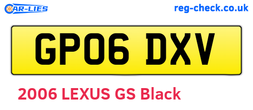 GP06DXV are the vehicle registration plates.