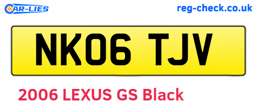 NK06TJV are the vehicle registration plates.
