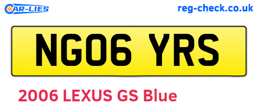 NG06YRS are the vehicle registration plates.