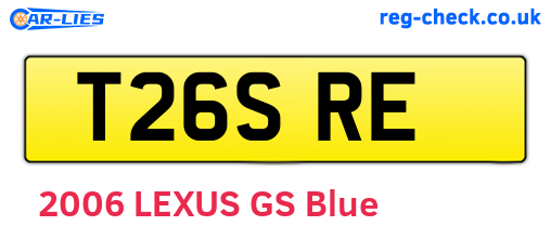 T26SRE are the vehicle registration plates.