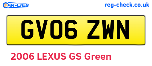 GV06ZWN are the vehicle registration plates.