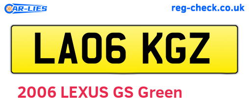 LA06KGZ are the vehicle registration plates.