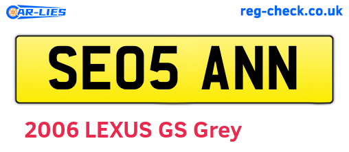 SE05ANN are the vehicle registration plates.