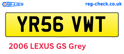 YR56VWT are the vehicle registration plates.
