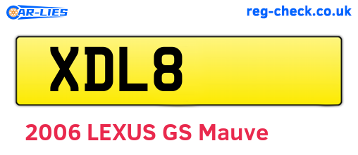 XDL8 are the vehicle registration plates.