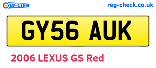 GY56AUK are the vehicle registration plates.