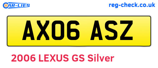 AX06ASZ are the vehicle registration plates.