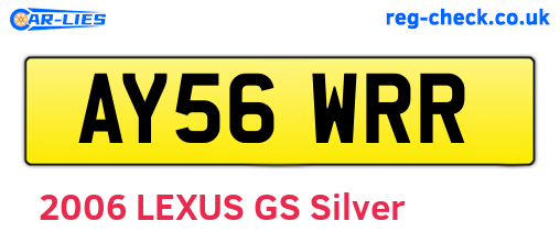 AY56WRR are the vehicle registration plates.