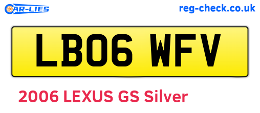 LB06WFV are the vehicle registration plates.