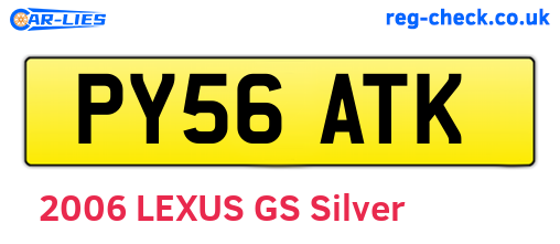 PY56ATK are the vehicle registration plates.