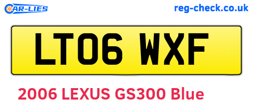 LT06WXF are the vehicle registration plates.