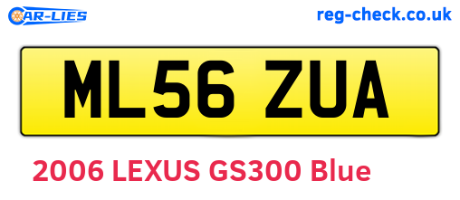 ML56ZUA are the vehicle registration plates.