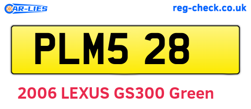PLM528 are the vehicle registration plates.