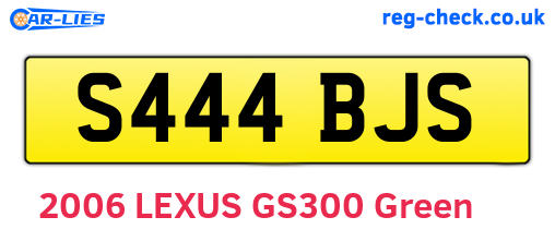 S444BJS are the vehicle registration plates.