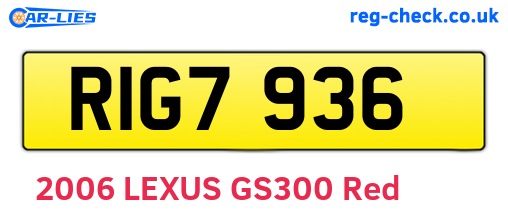 RIG7936 are the vehicle registration plates.