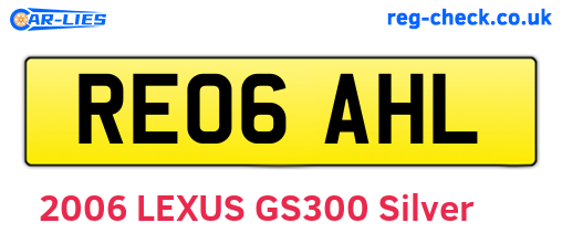 RE06AHL are the vehicle registration plates.