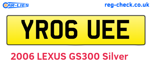 YR06UEE are the vehicle registration plates.