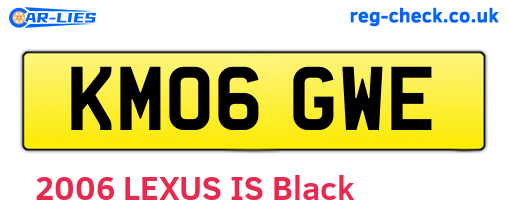 KM06GWE are the vehicle registration plates.