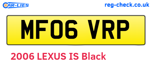 MF06VRP are the vehicle registration plates.