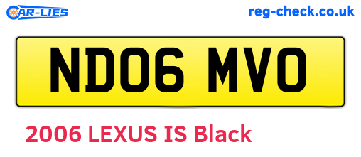 ND06MVO are the vehicle registration plates.