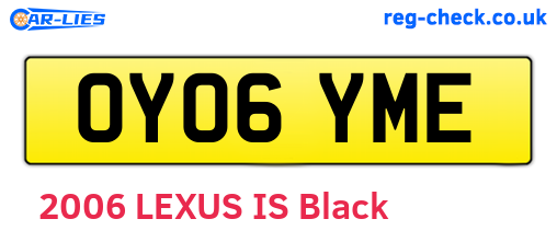 OY06YME are the vehicle registration plates.