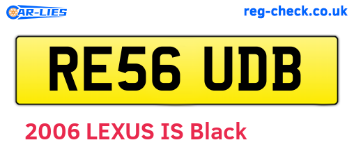 RE56UDB are the vehicle registration plates.