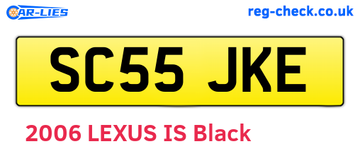 SC55JKE are the vehicle registration plates.