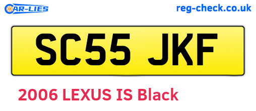 SC55JKF are the vehicle registration plates.