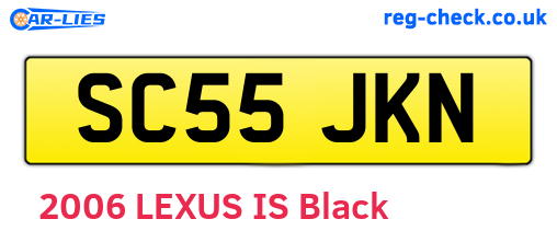 SC55JKN are the vehicle registration plates.