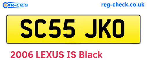 SC55JKO are the vehicle registration plates.