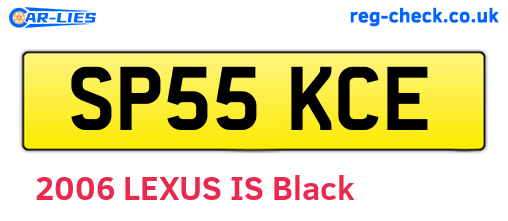 SP55KCE are the vehicle registration plates.