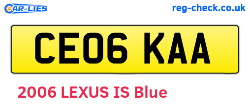 CE06KAA are the vehicle registration plates.