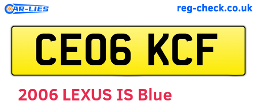 CE06KCF are the vehicle registration plates.