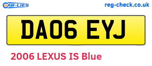 DA06EYJ are the vehicle registration plates.