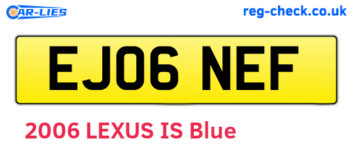 EJ06NEF are the vehicle registration plates.