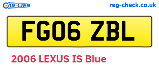 FG06ZBL are the vehicle registration plates.