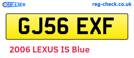 GJ56EXF are the vehicle registration plates.