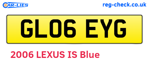 GL06EYG are the vehicle registration plates.