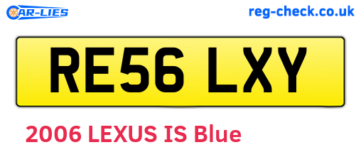 RE56LXY are the vehicle registration plates.