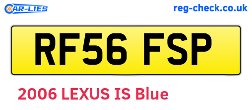 RF56FSP are the vehicle registration plates.