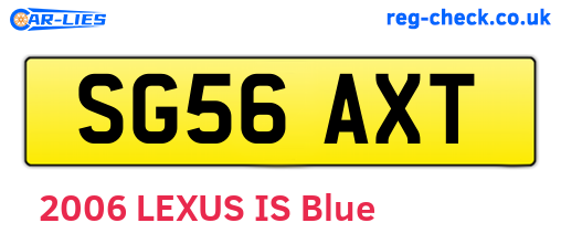 SG56AXT are the vehicle registration plates.