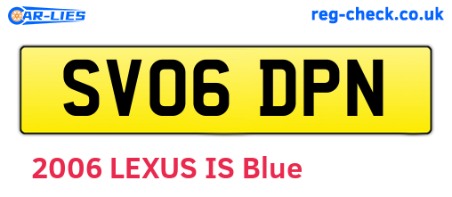 SV06DPN are the vehicle registration plates.