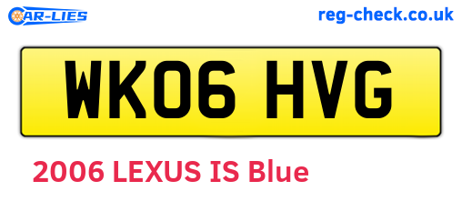 WK06HVG are the vehicle registration plates.