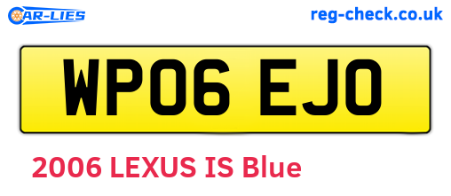 WP06EJO are the vehicle registration plates.