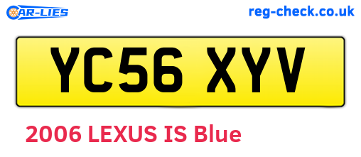 YC56XYV are the vehicle registration plates.