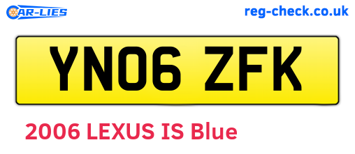 YN06ZFK are the vehicle registration plates.