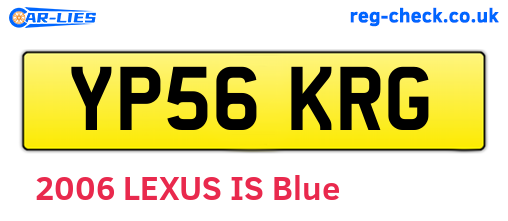 YP56KRG are the vehicle registration plates.
