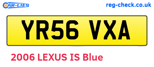 YR56VXA are the vehicle registration plates.