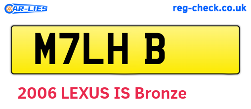 M7LHB are the vehicle registration plates.