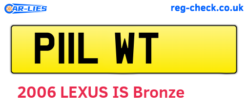 P11LWT are the vehicle registration plates.